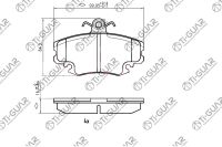 Тормозные колодки TG-0284C/PN0284W (КЕРАМИКА)* Ti·GUAR